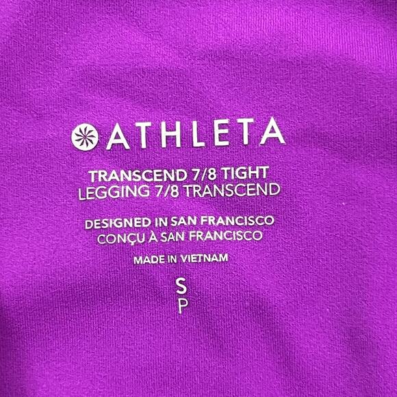 Athleta Leggings Womens Small Transcend 7/8 Tight High Rise Yoga Pants Gym - Picture 4 of 9